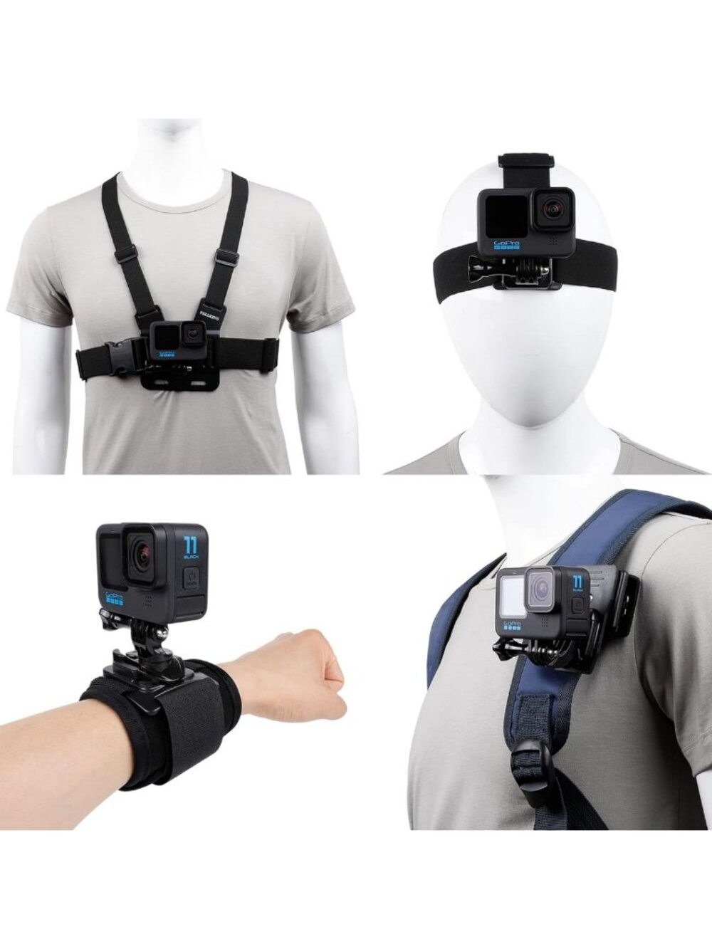 Versatile GoPro Accessories Set for Hero 13/12/11/10/9/8/7/6/5 & Mission 1 Pro